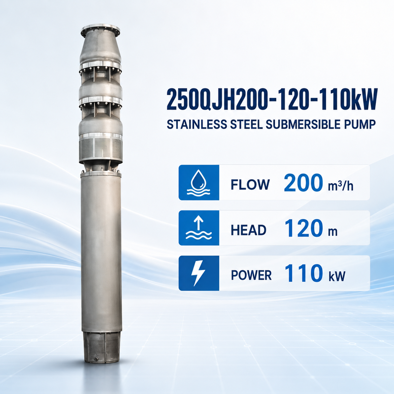 Stainless Steel Submersible Pump 110 kW High-Head Deep Well Pump for Water Transfer