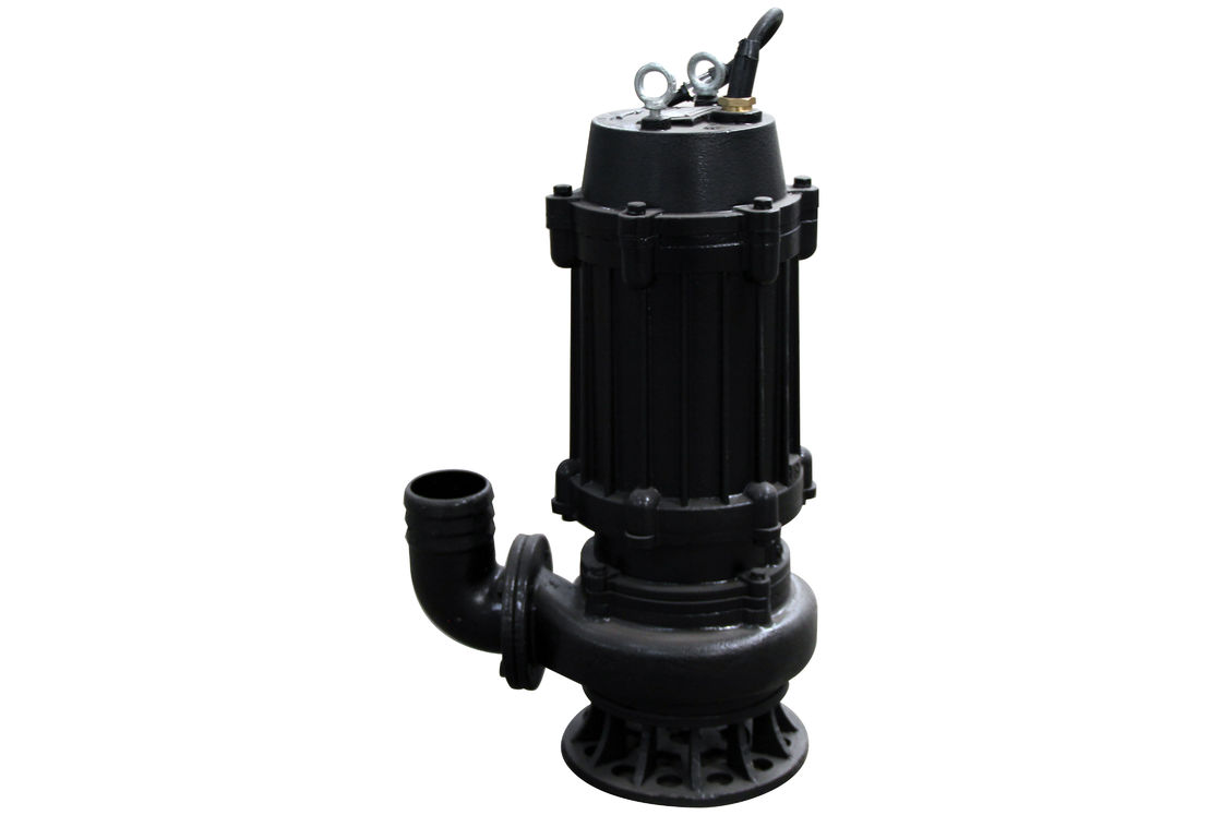 Black 4hp Cutting Submersible Sewage Pump 7 - 15m Head Automatic Mixing Device