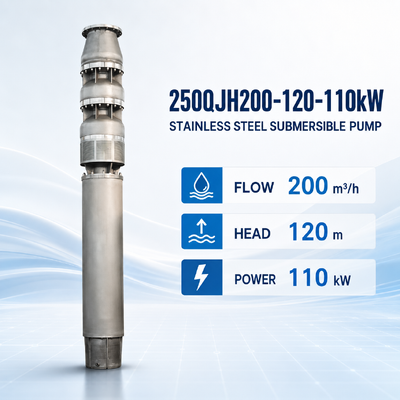 Stainless Steel Submersible Pump 110 kW High-Head Deep Well Pump for Water Transfer